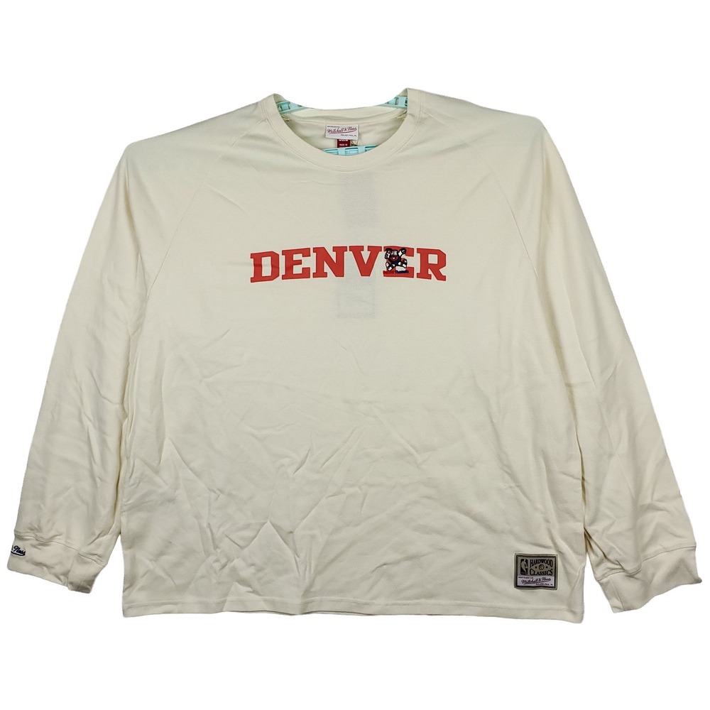 Denver Nuggets Mitchell & Ness NBA 3XL XXXL Thermal Longsleeve Cream NWT